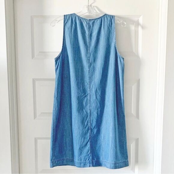 Madewell Button Front V Neck Relax Fit Blue size Extra Small - Picture 6 of 10